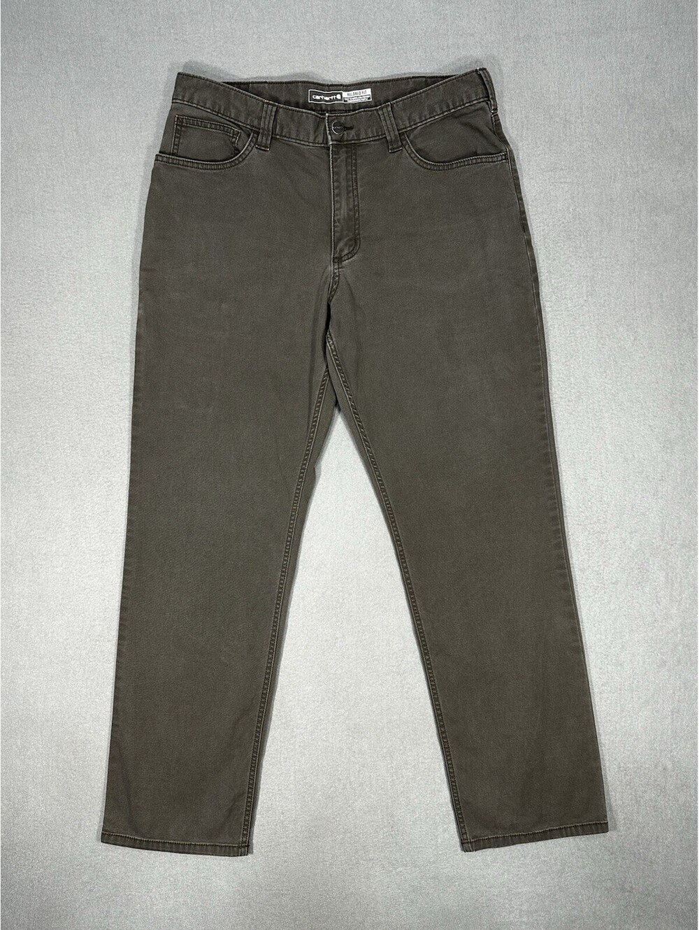 Carhartt Relaxed Fit Pants Men’s 34x32 Brown Workwear Canvas Straight Utility